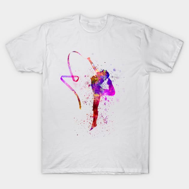 Rhythmic gymnastics in watercolor T-Shirt by PaulrommerArt